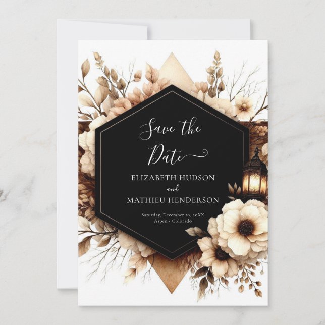 Digital Elegant Rustic Wedding Save The Date (Front)
