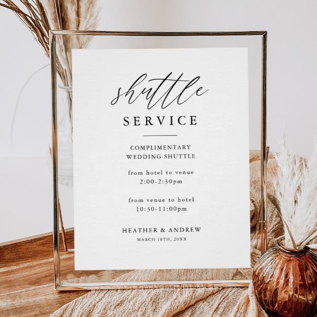 Digital Elegant Wedding Shuttle Service Sign (Creator Uploaded)