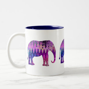 Digital Elephant Two-Tone Coffee Mug