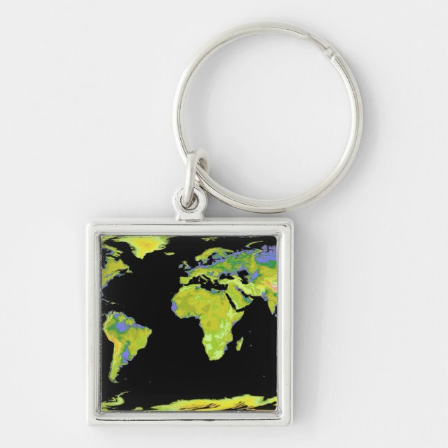 Digital elevation model of the continents on Ea Key Ring (Front)