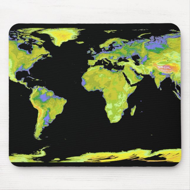 Digital elevation model of the continents on Ea Mouse Pad (Front)