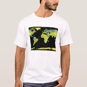 Digital elevation model of the continents on Ea T-Shirt