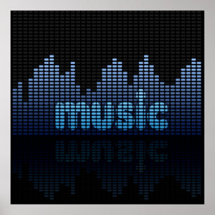 Digital Equalizer Music Wave Wall Poster