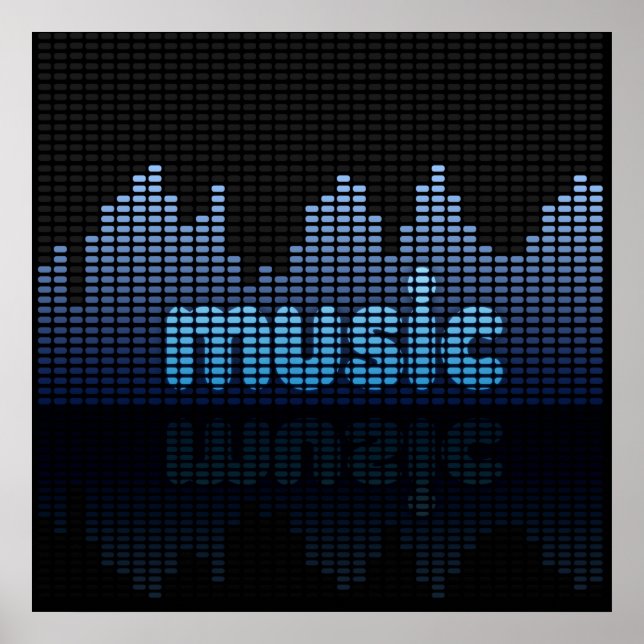 Digital Equalizer Music Wave Wall Poster (Front)