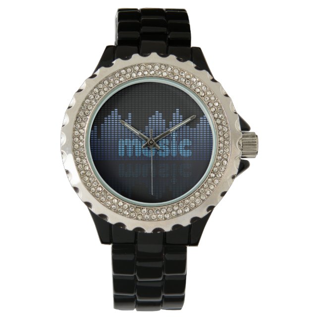 Digital Equalizer Music Wave Wall Watch (Front)