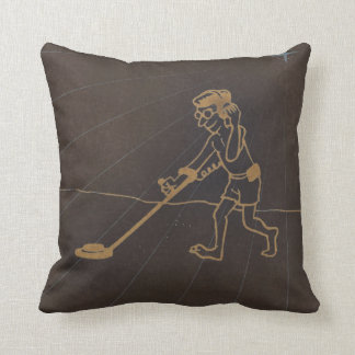 Digital Etched Art Metal Detecting Guy Cushion