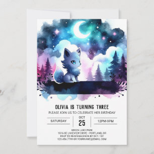 Digital Fantasy Wolf Birthday Invitation