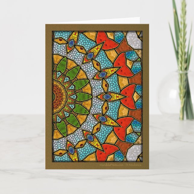 Digital Fish Mandala Holiday Card (Front)