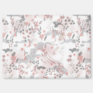 Digital Floral Pattern on Pastel Tones Magnet