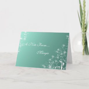 Digital Floral Swirl Designed Note Cards