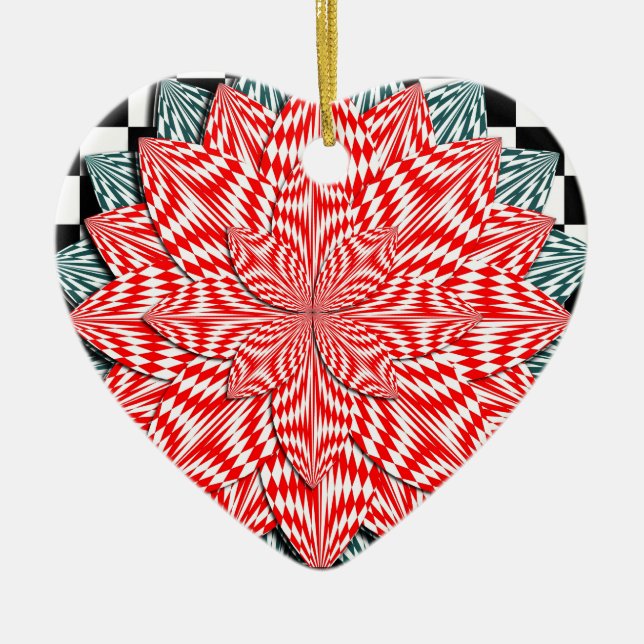 Digital Flower by Kenneth Yoncich Ceramic Tree Decoration (Front)