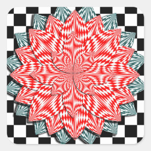 Digital Flower by Kenneth Yoncich Square Sticker