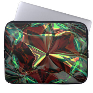 Digital flower with metallic or crystalline shades laptop sleeve
