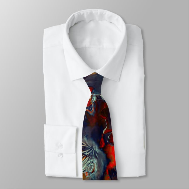 Digital flowers in ash and charcoal over coals thr tie (Tied)