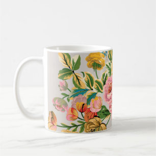 Digital Flowers watercolor illustration. Manual or Coffee Mug