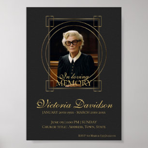 Digital Funeral Announcement Post Dark Grey Poster