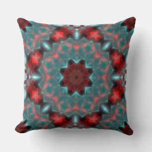 Digital gear hammered glass red and cyan style cushion