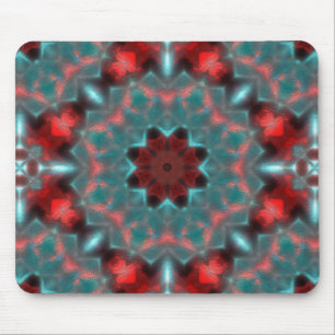 Digital gear hammered glass red and cyanish style mouse pad