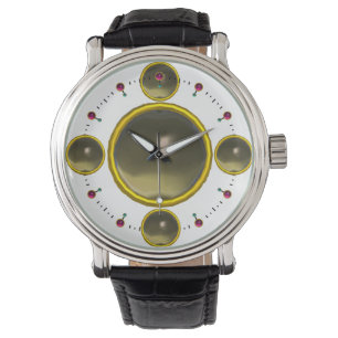 DIGITAL GEM STONE gold grey agate Watch