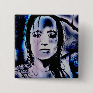 Digital Girl 15 Cm Square Badge