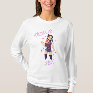digital girl with stars T-Shirt