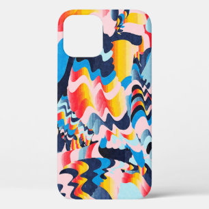 digital glitch art background iPhone 12 case