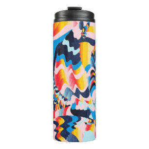 digital glitch art background thermal tumbler