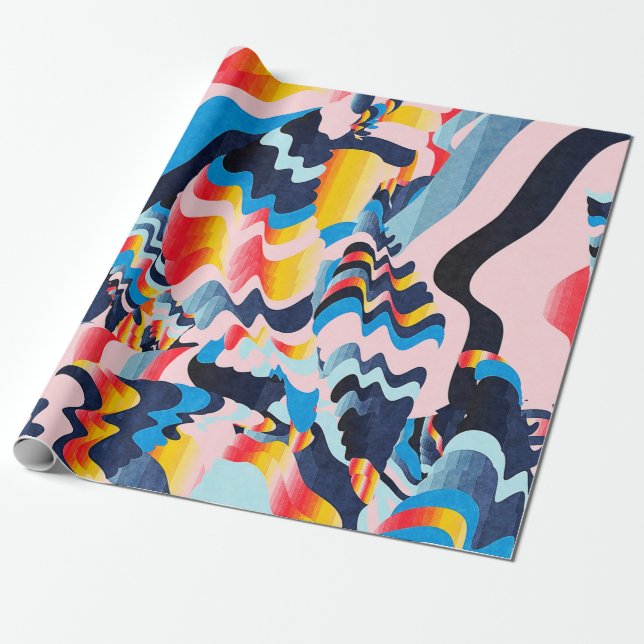 digital glitch art background wrapping paper (Unrolled)