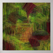 Digital Glitch Geometric Fabric Pattern