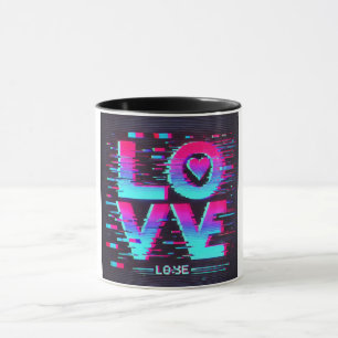Digital Glitch Love Effect Mug
