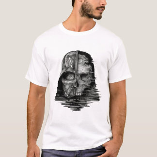 Digital Glitch Skull Art T-Shirt