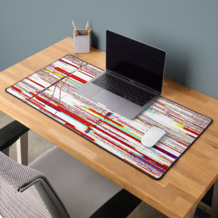 Digital Glitch Texture Desk Mat