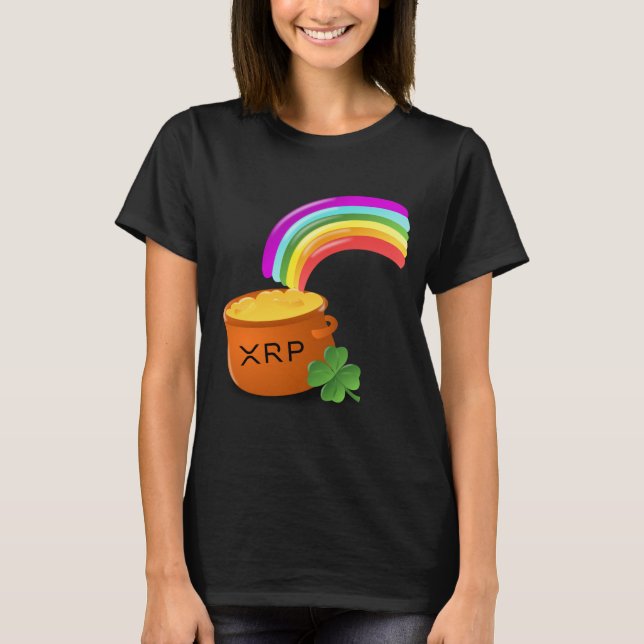 Digital Gold XRP at the end of the rainbow Ripple T-Shirt (Front)