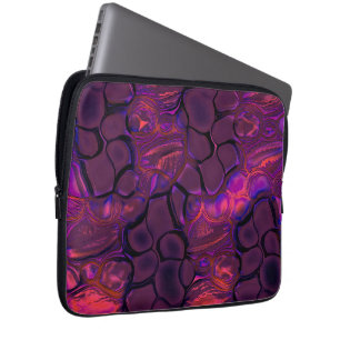 Digital gothic rounded pieces in burnt pink wine laptop sleeve