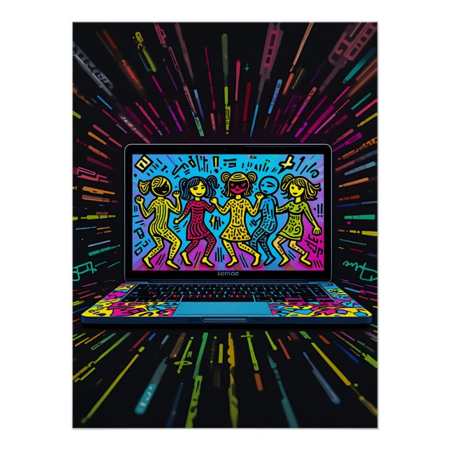 Digital Graffiti: Pop Art Laptop Poster (Front)