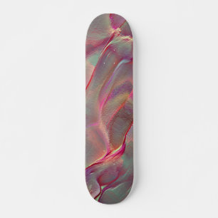 Digital grainy rocky satin, peach or living coral  skateboard