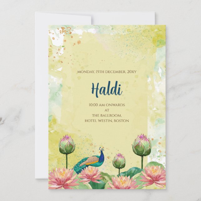Digital Haldi invitation & Indian wedding card (Front)