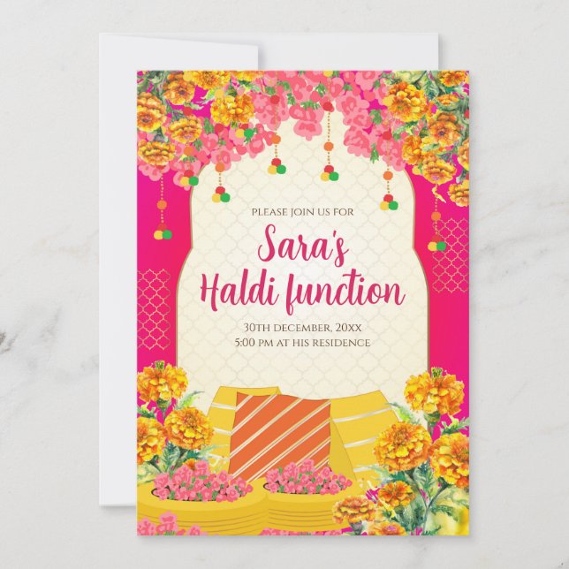 Digital Haldi invitations & Digital Mayoun invite (Front)