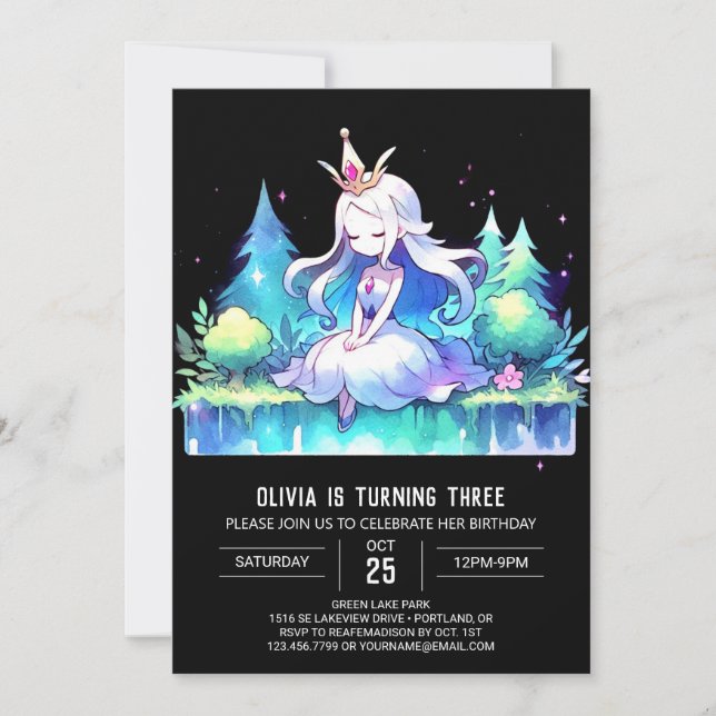Digital Happy Princess Birthday Invitation (Front)