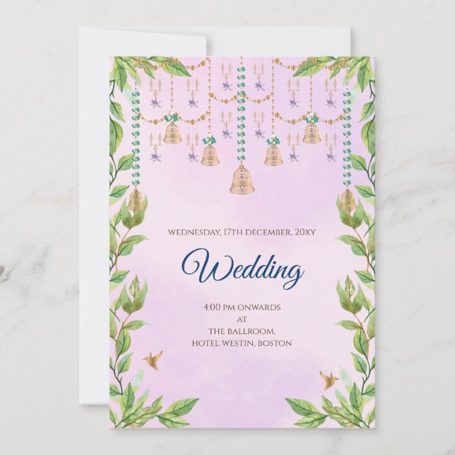 Digital Hindu wedding invitation Indian wedding (Front)