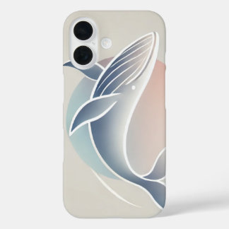 Digital Illustration – Graceful Whale Silhouette iPhone 16 Case