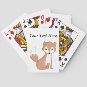 Digital Illustration Of A Cute Fox Playing Cards