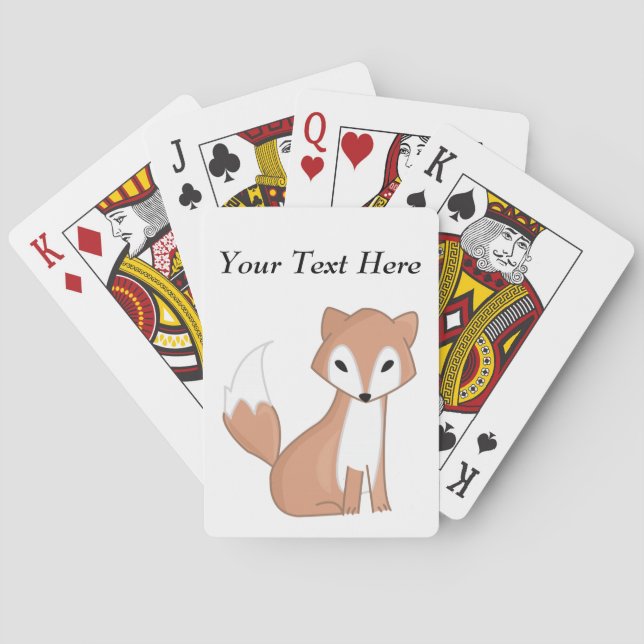Digital Illustration Of A Cute Fox Playing Cards (Back)