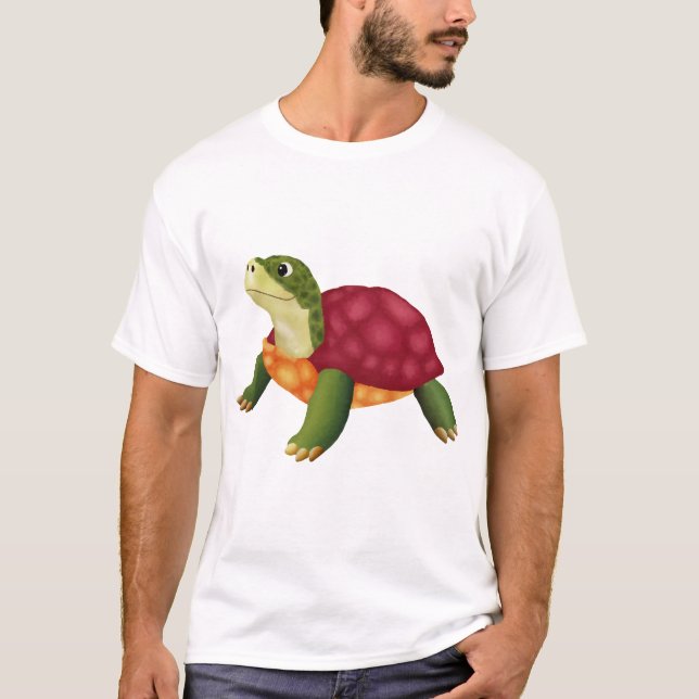 Digital Illustration of a Happy Turtle T-Shirt (Front)