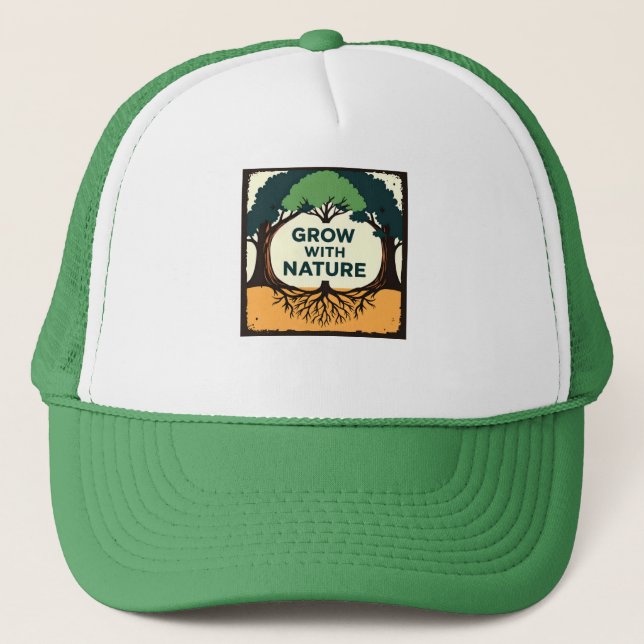 Digital Illustration of Stylized Tree with Roots a Trucker Hat (Front)