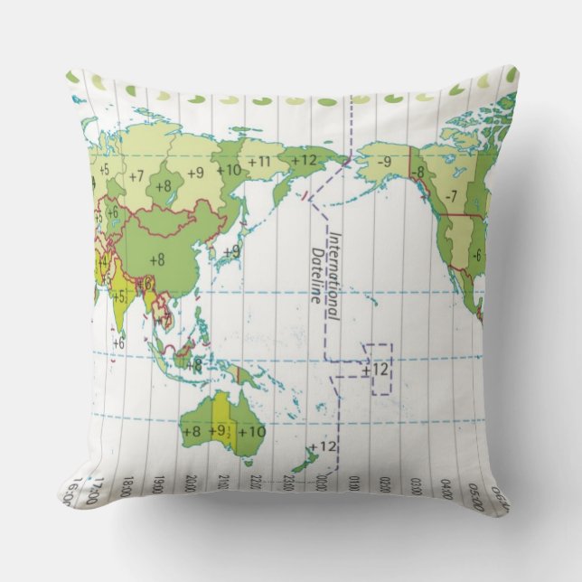 Digital illustration of world map showing time cushion (Front)