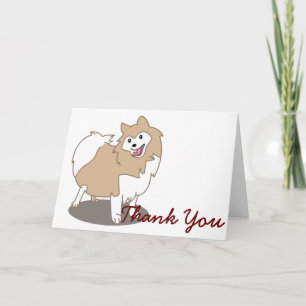 Digital Illustration - Pomeranian Dog Thank You Card