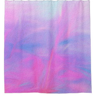 Digital illustration with pastel brush of blue, pi shower curtain