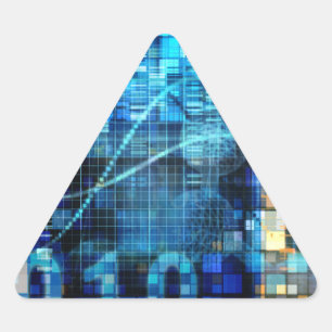 Digital Image Background Binary Code Technology Triangle Sticker