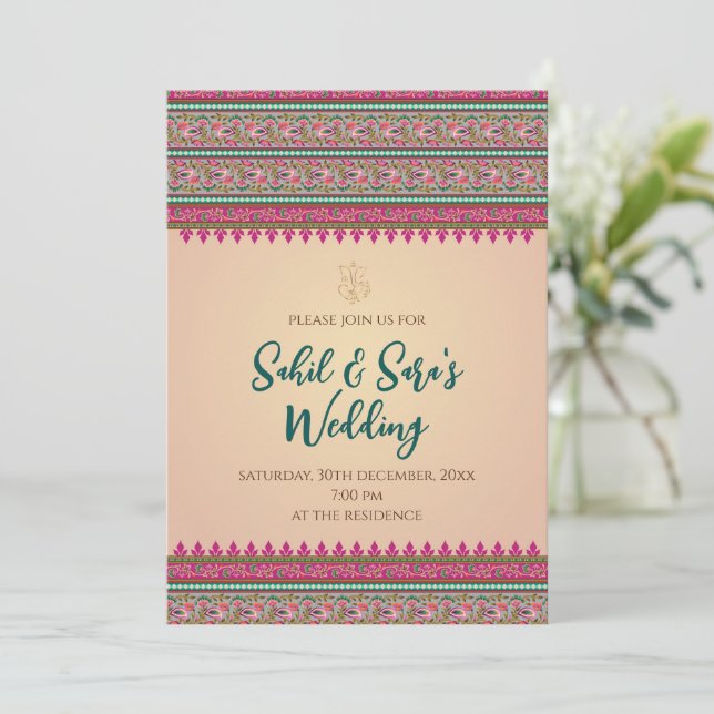 Digital Indian Wedding cards & Hindu invitations (Standing Front)